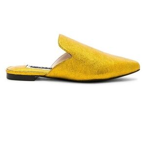 New Alicia + Olivia Madalyn Slide Mule In Saffron Gold Size 7